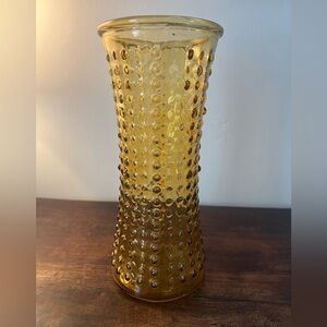 Vintage Fenton Amber Hobnail Vase Mid‎ Century MCM
